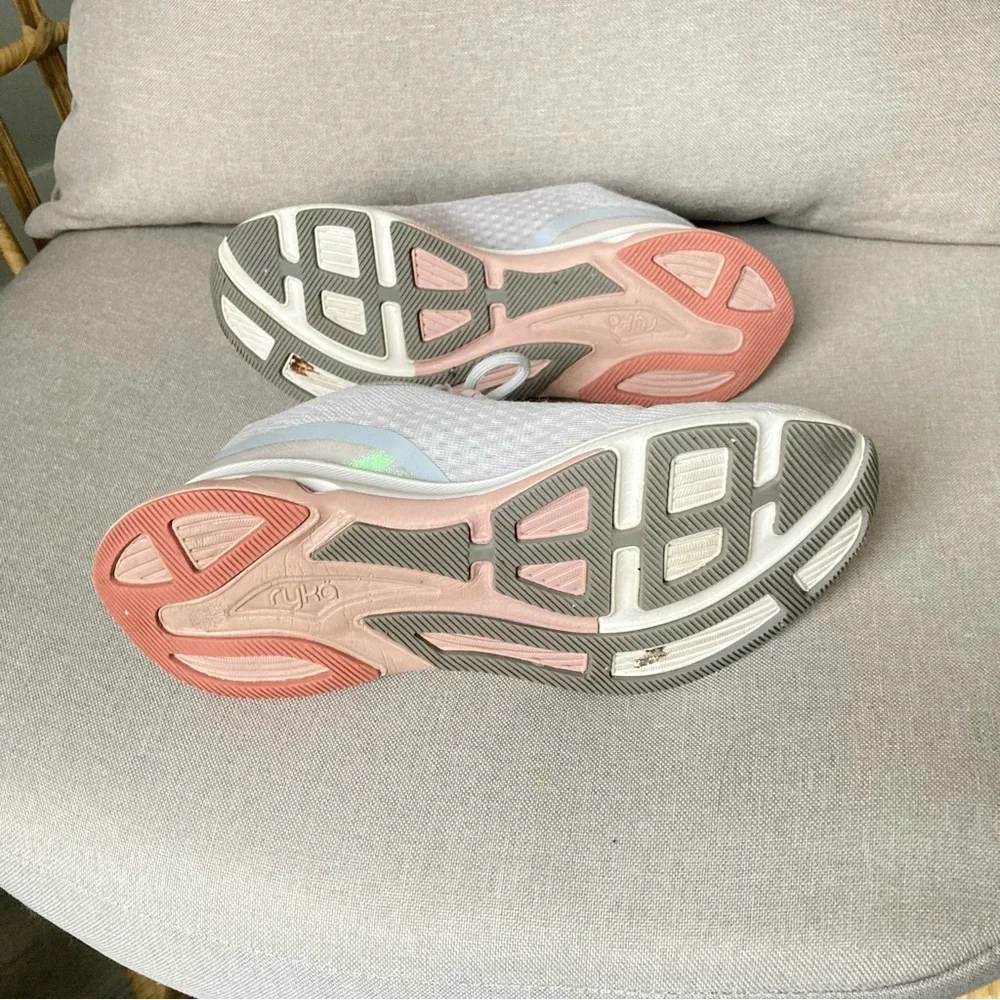 Ryka Activate Athletic Shoes White Pink 6.5